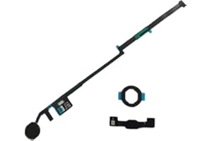 YESUN Home Button Flex Cable Assembly + Home Key Rubber Gasket and Spacer Holder for IPad 7 7th 10.2 inch 2019 A2197 A2198 A2200 (Black)