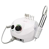Belle Updated Electric Acrylic Nail Drill Manicure Pedicure Machine With Heat-resistant Handpiece, 6 Bits, White