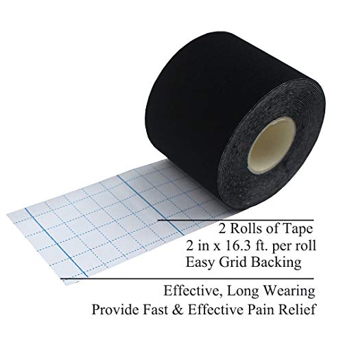 Bearals Kinesiology Tape, Elastic Therapeutic Sports Tape, Kinesiology Recovery Tapes for Shoulder Knee Elbow Ankle, Waterproof, Latex Free, 2â€x 16.5 Feet Per Roll (Pack of 2)