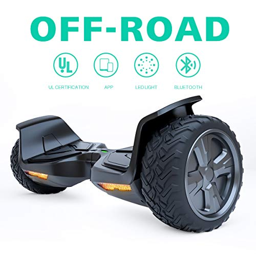 Tomoloo Hoverboard Off Road with Bluetooth and LED Lights, 8.5” All Terrain Hoverboards for Kids and Adults with APP…