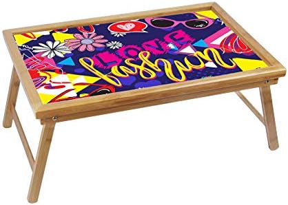 Aart Store Multipurpose Printed Wooden Foldable Laptop Table for Study/Reading/Writing/Eating