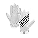 Battle Sports Double Threat Wide Receiver Football Gloves - Adult and Youth Football Gloves - Ultra Stick Gloves - Youth X-Large, White