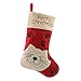 WEWILL 18’’ Cat Felt Christmas Stockings Paws Embroidered for Pets Kitty Red Xmas Stocking Gift Bag Cuff Lovely Home Holiday Decoration