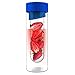 Asobu Flavor It 20 Ounce Glass Water Bottle With Fruit Infuser, Blue