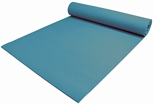 YogaAccessories 1/4″ Thick High-Density Deluxe Non-Slip Exercise Pilates & Yoga Mat, Teal Green