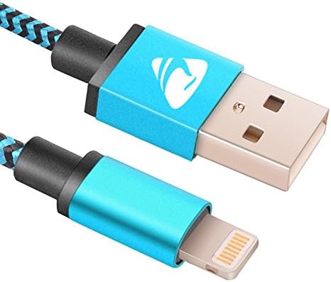 Lightning Cable 2m/6ft,iPhone Charger Nylon Braided Tangle-Free USB Charging Cord for iPhone 7/7 Plus/6S /6 Plus/6S/6/SE/5S/5C/5, iPad4, iPad Pro, iPad Air, iPad Mini by Rephoenix(blue-2m)