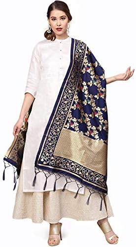 Indian Bridal Wedding Pakistani Banarasi Women Woven Cotton Silk Veil Dupatta Stole Chunni Shawl Scarf