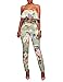 Women's Floral Print Sleeveless Strapless Top Casual Bodycon Stretch High Waist Long Pants 2 Pieces Jumpsuit