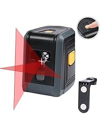 HARVET Nivel láser profesional de autonivelación horizontal y vertical con doble fuente láser y base giratoria magnética, color rojo