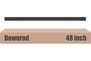 DPXMYG 48 inch Ceiling Fan Downrod with Extension Cord, 4 FT Black Downrod for Ceiling Fan, 1 inch Outside Diameter, Ceiling Fan Boom Suitable for a Wide Range of Fans (Black, Not Threaded)