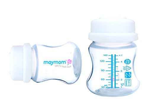 Maymom Wide-mouth Milk Storage Collection Bottle with SureSeal Sealing Disk; Can Replace Spectra S1 S2 Bottles;, 6 pc