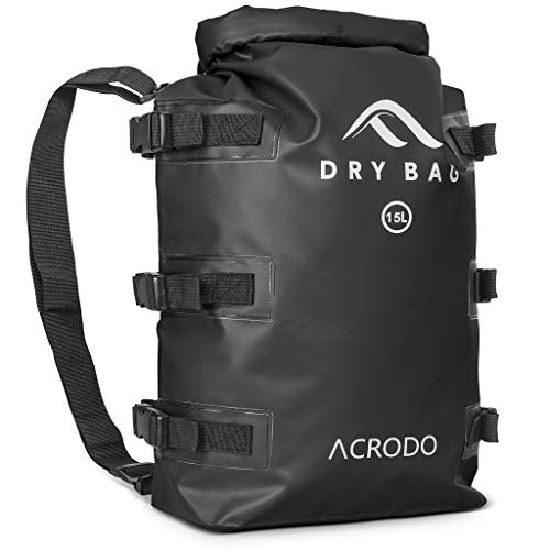 Acrodo Floating Waterproof Dry Bag Backpack 15 Liter Outdoor Rucksack