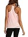 OURS Women's Spaghetti Strap Chiffon Layered Cami Tank Top Casual Solid Blouse (XL, Peach)