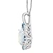 1 ct Created Opal and 1/6 ct Swiss Blue Topaz Pendant with Diamonds in Sterling Silver