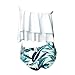 Nulibenna Women Ruffle Off Shoulder 2 Pieces Swimsuit Crop Swimsuit High Waist Bikini