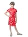 Bitablue Girl's Red Chinese Dress with Golden Wintersweet Blossom