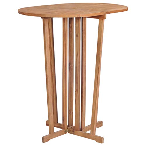 vidaXL Teak Barset 3-TLG. Klappbar Gartenbar Barhocker Sitzgruppe Gartenmöbel – Bild 5