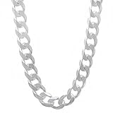 8mm Solid 925 Sterling Silver Beveled Curb Link Italian Crafted Chain + Microfiber Jewelry Polishing Cloth