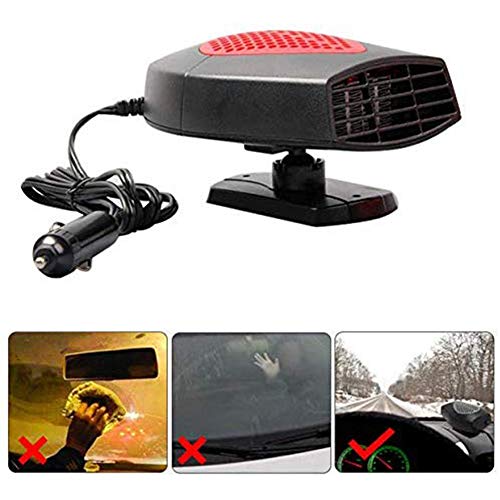 Aochol Windshield Car Heater, Fast Heating Quickly Defrosts Defogger, 2 in 1 Heating/Cooling Function 3-Outlet Car Heater, Plug Adjustable Thermostat in Cigarette Lighter 12V 150W
