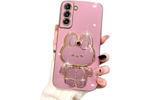 AULZAJU for Samsung Galaxy A36 5G Case for Women Girls Cute Hidden Rabbit Mirror Kickstand Design,Galaxy A36 Case Girly Soft Slim TPU Bumper with Full Camera Protection Phone Case for Samsung A36 5G Purple