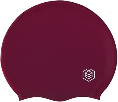 SOUL CAP Large Swimming Cap for Long Hair Silicone Burgundy Medium