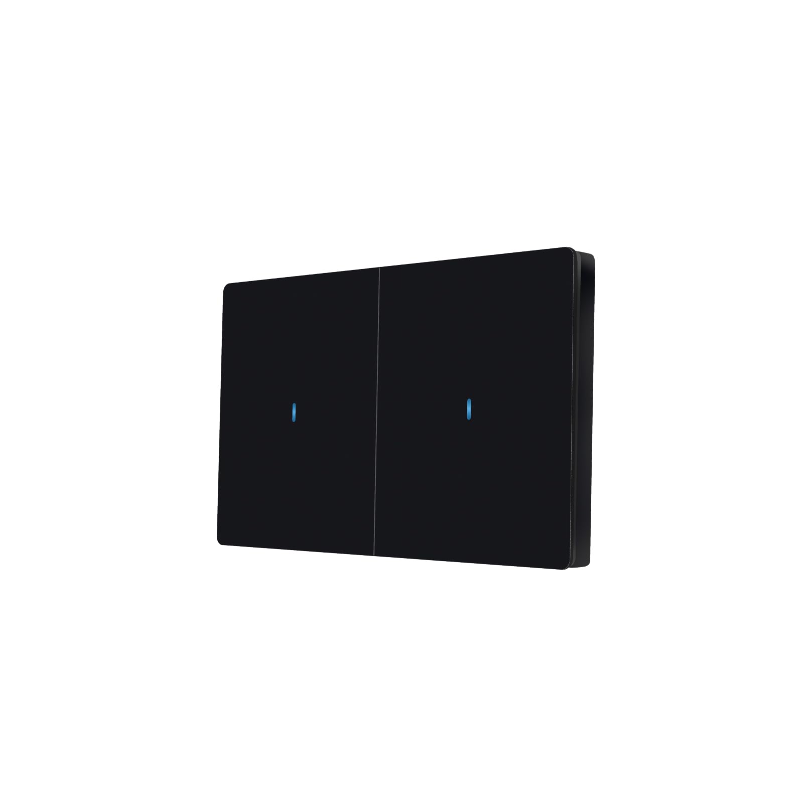 Photo 1 of LOUYSGEN Smart Light Switch 3 Way Need Neutral Wire,FCC Certified,2.4GHz WiFi Push Button Switch Compatible with Alexa,APP Control Compatible with Tuya/Smart Life,Black 2 Gang