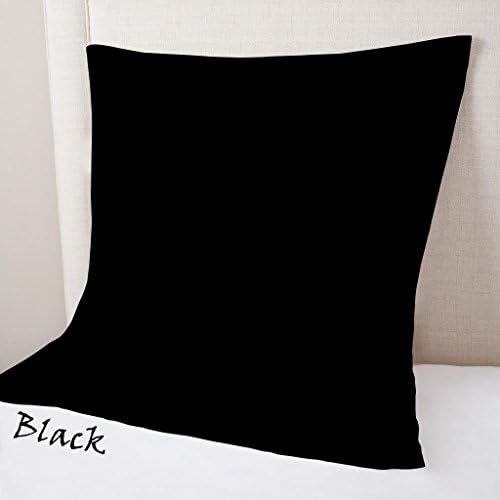 DAWN BEDDING 400-Thread-Count Luxurious 2-Piece Super Soft Pillow Shams Euro Size 26" x 26"(Inches) Black Solid