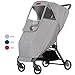 GOOVI Universal Rain Cover Waterproof PVC Free Full Protection Travel-Friendly Breathable Stroller Weather Shield-Gray