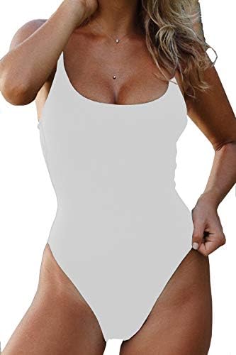 Women's Basic Adjustable Strap Padded One-Piece Swimsuit Bathing Suit