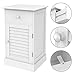 go2buy Bedside Table Cabinets Nightstands with Storage Drawer and Cupboard Units Adjustable Height Shelf in White Set of 2