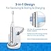 Sonic Electric Toothbrush with UV Sanitizer charging case,Rechargeable Power Electric Toothbrush 3 Brushing Modes with Memory Function, 2 Mins timer,3 Brush Heads,IPX7 Waterproof