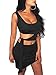 GOBLES Womens Sexy Bodycon Cut Out Sleeveless Outfit Mini Club Tank Dress Black