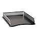 Rolodex® Distinctions™ Punched Metal And Wood Letter Tray, Black/Pewter