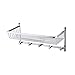 KES Bathroom Shelf, Shower Shelf for Small Bathroom (14 Inch Rectangular Polished Stainless Steel) with Towel Hook Hanger Wall Mount, A2128