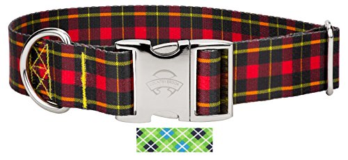 Country Brook Design 1 1/2 Inch Premium Black And Red Plaid Dog Collar - Extra Large