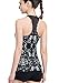 Campeak Women's Mesh Outdoor Running Vest Yoga Gym Fitness Tank Tops Built-in Shelf Bras(Broken Black -L)