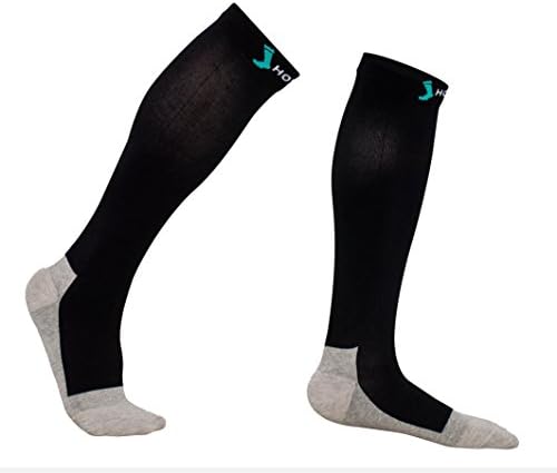 Merino Wool Business Travel Socks - Comfortable 20-30 mmHg Graduated Compression Socks for Men & Women, Wool/silver Yarn for Antimicrobial and Deodorant