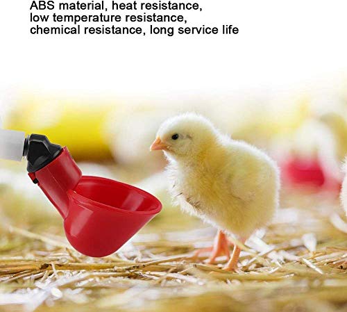 5 Stücke Automatische Huhn Trinkbrunnen Geflügel Bewässerung Tassen Schalen Dispenser Rot Kunststoff Hinterhöfe Huhn Flock Ente Vogel Wasser Feeder für Tauben Wachtel Henne Truthähne Gänse (25 mm) – Bild 8