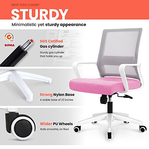 NEO CHAIR Office Swivel Desk Ergonomic mesh Adjustable Lumbar Support Computer Task Back armrest