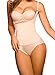 SHAPERX Camellias Women's Seamless Firm Body Control Bodysuit Thong Body Shaper Slimmer Shapewear, (Beige, M)