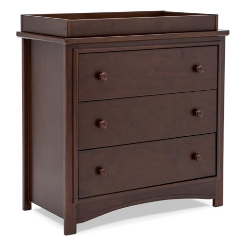 Delta Children Perry 3 Drawer Dresser with Changing Top and Interlocking Drawers,