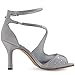 ELEGANTPARK High Heel Sandals for Women Peep Toe Ankle Straps Sandals Buckle Satin Evening Party Prom Wedding Bridal Shoes
