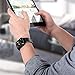 Oittm Stainless Steel Replacement Band for Apple Watch Series 4 (44mm), Modern Exquisite, Bright Black, 42mm, Waterproof, Adjustable, Sports, Premium Quality, Jubilee Style, Butterfly Clasp