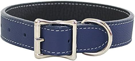 Auburn LeathercraftersLuxury Italian Leather Tuscany Dog Collar - Navy Blue - 18