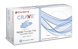 Cranberry CR3558 Crave Nitrile Powder Free Examination Glove, Large, Blue (Pack of 200)