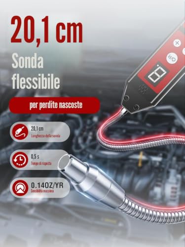 WJL-6000PRO Refrigerant Gas Detector with LED Light, Portable, Leak Control, HVAC Freon Leak Tester for Car Air Conditioning