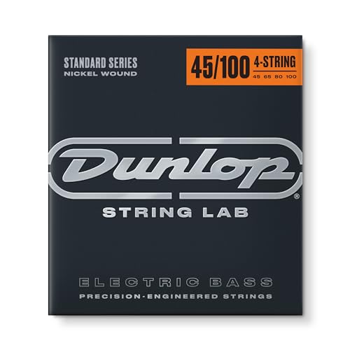 Dunlop DBN45100 Nickel Medium Lt 4 String 45-100 Stainless Steel Bass Guitar Strings