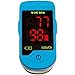 CHOICEMMED Light Blue Finger Pulse Oximeter - Blood Oxygen Saturation Monitor - SPO2 Pulse Oximeter - Portable Oxygen Sensor with Included Batteries - O2 Saturation Monitor with Carry Pouch