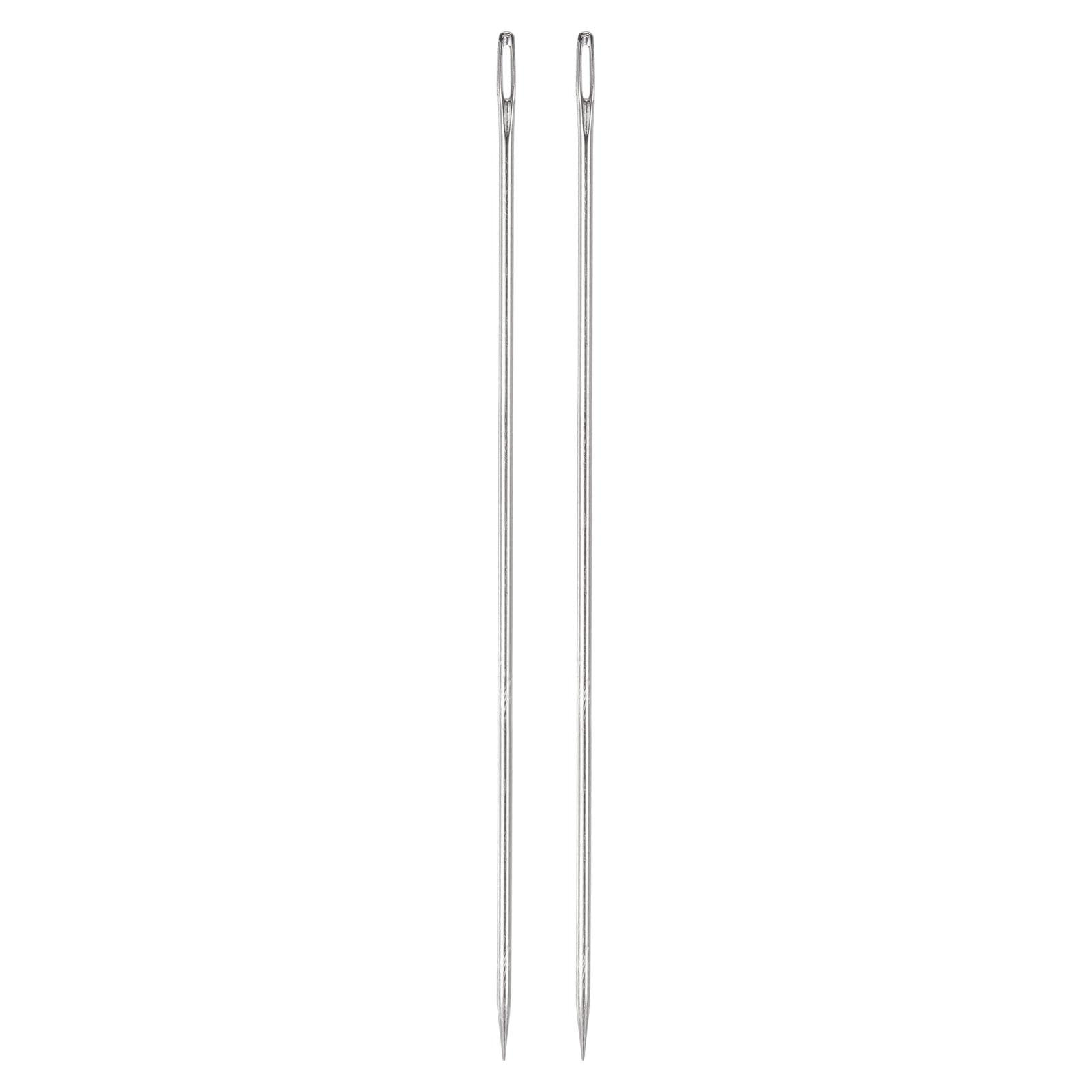uxcell 2pcs 8 Inch Upholstery Needles Large Eye Stitching Needles Stainless Steel Straight Hand Sewing Needles for Home Hand Sewing Leather Tapestry Embroidery Tufting Webbing Carpet