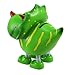Zeckos Resin Toy Banks Smiling Green Triceratops Dinosaur With Spring Legs Children`S Coin Bank 7 X 6.5 X 5 Inches Green